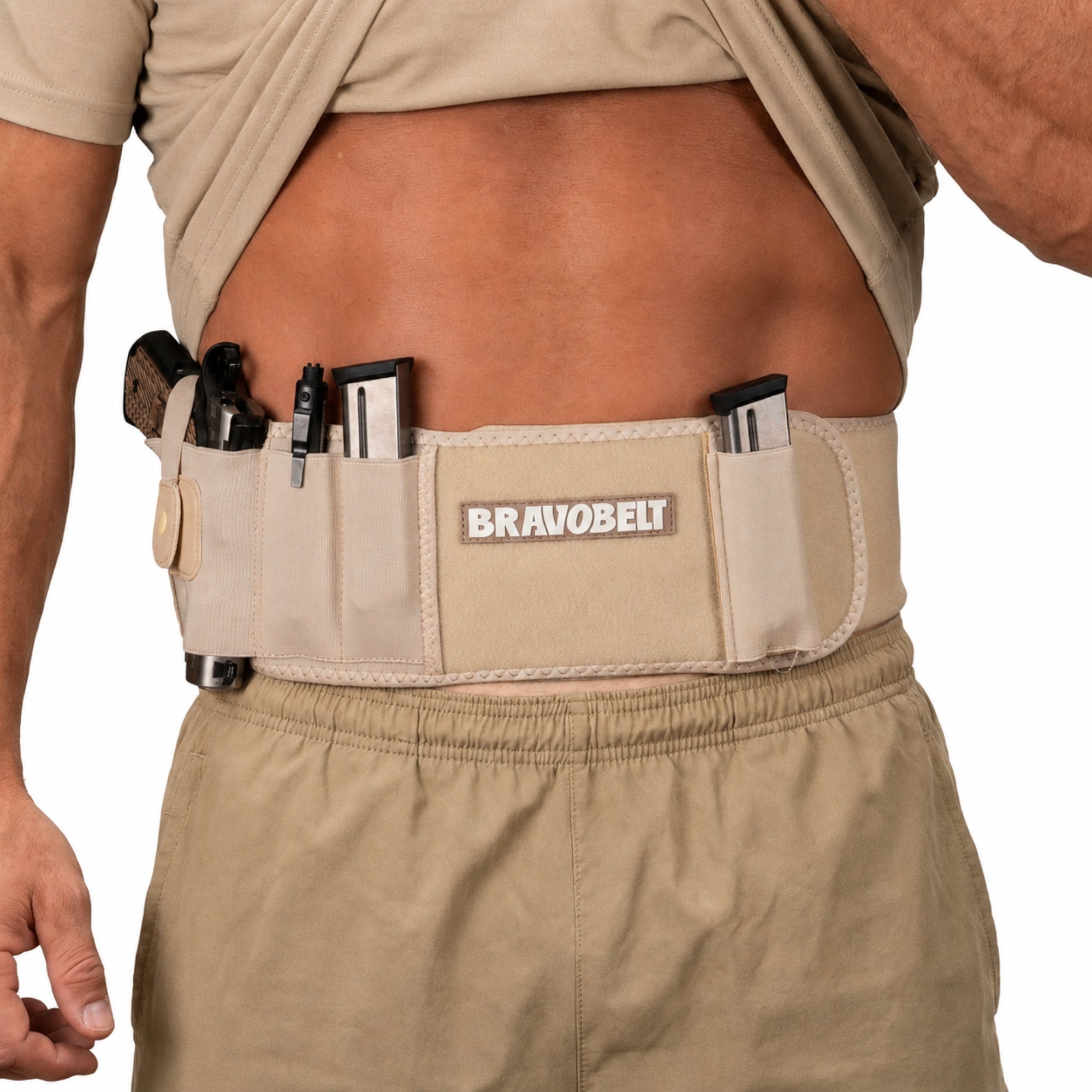 BravoBelt Belly Band Holster for Concealed Carry - Unisex - Tactical Nude
