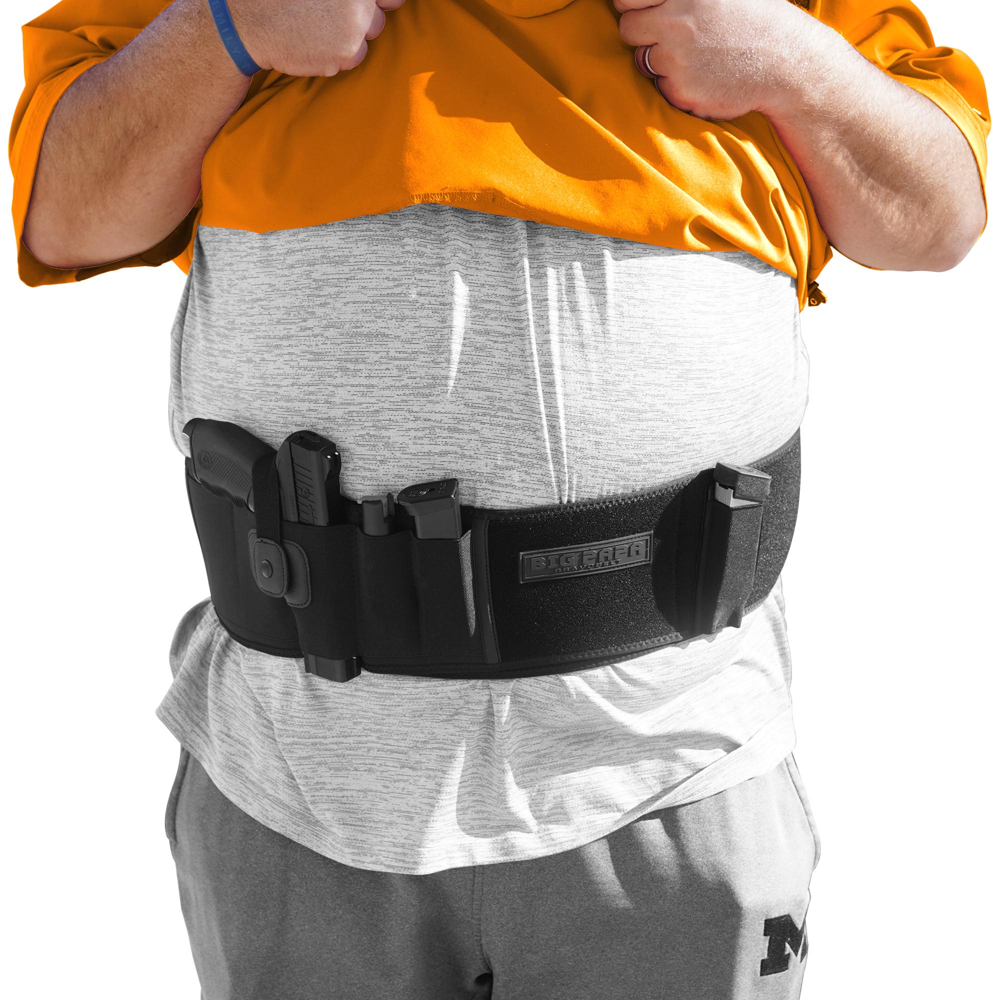 【size:L】Mr.FATMAN CARRY DANCER Belly Band Holster for Fat Guys - BravoBelt