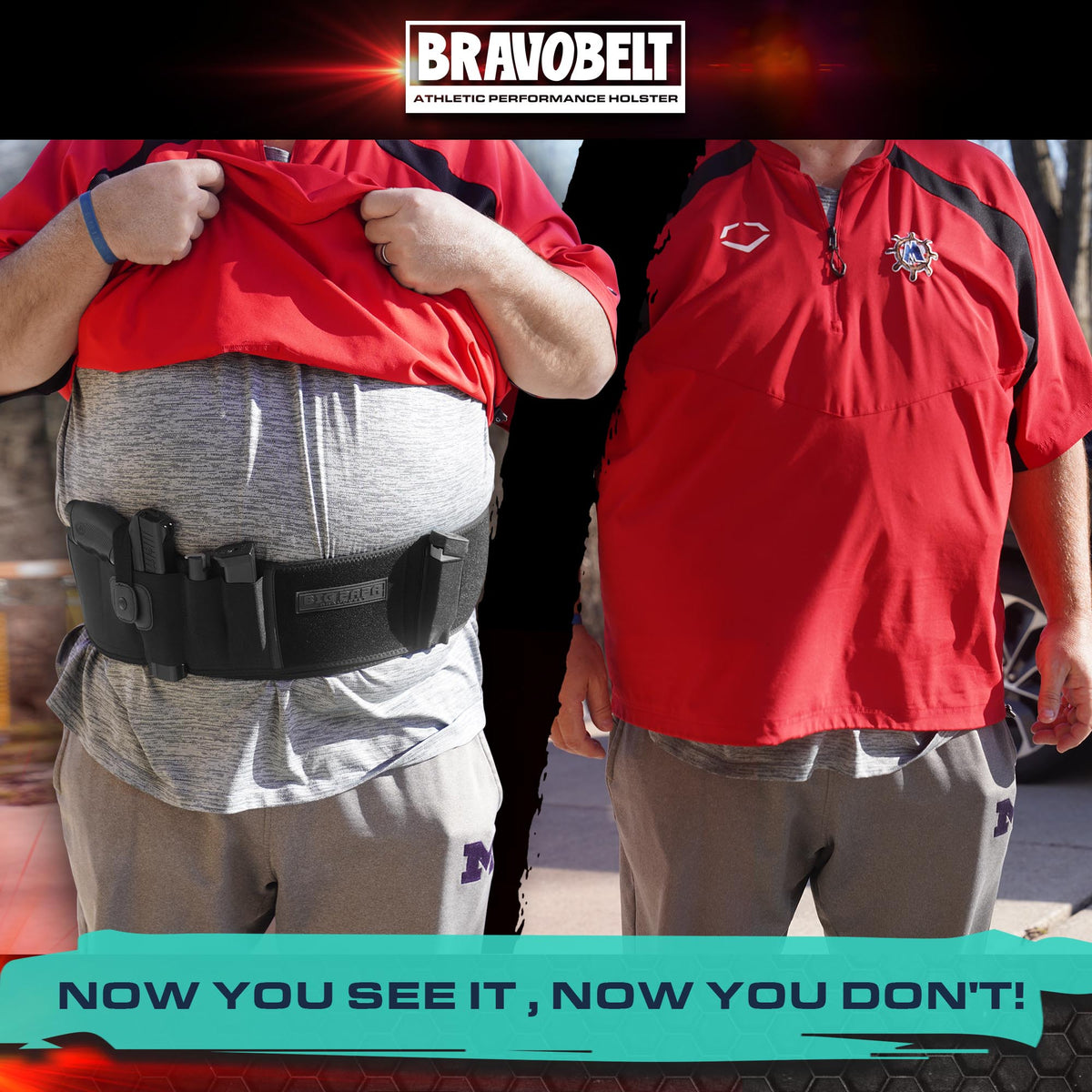 BravoBelt Big Papa Edition - Belly Band Holster - XXL Fits Up to 65&quot;