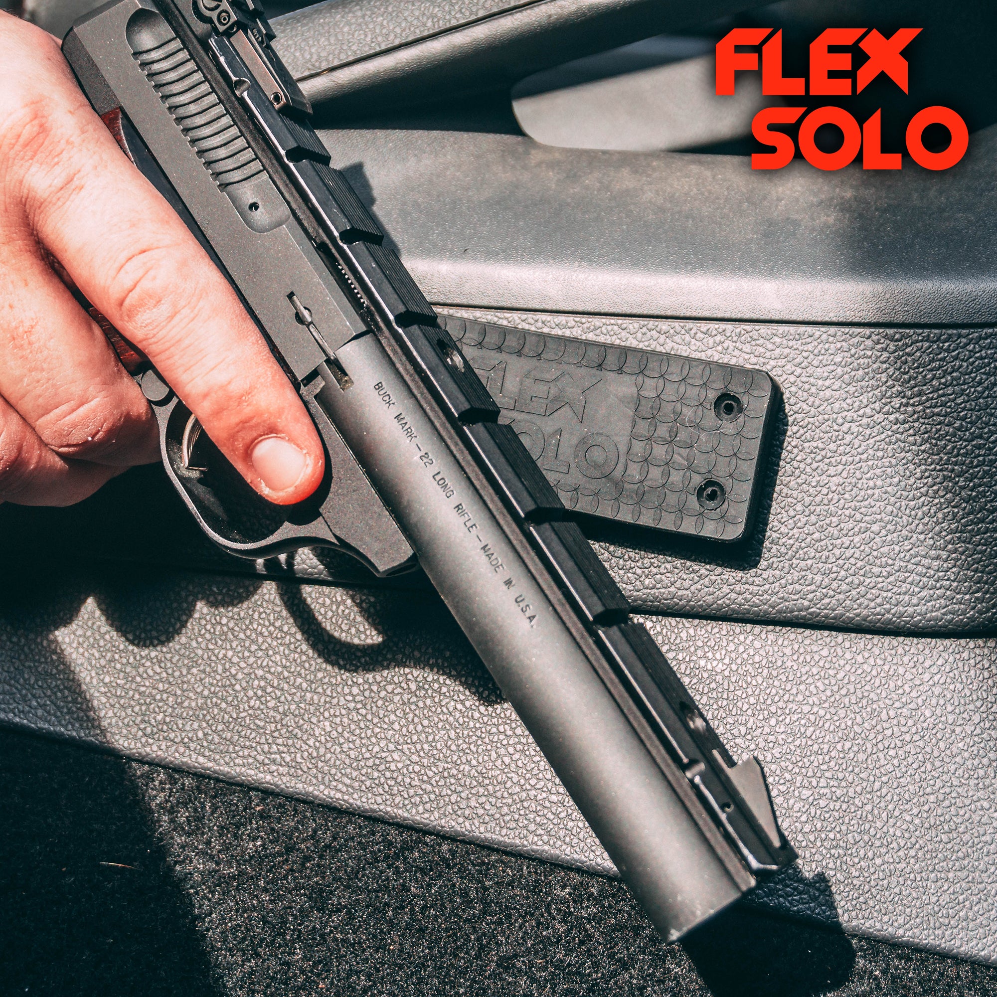 FlexSolo Gun Magnet Mount - Holds Up to 43 Pounds - Perfect for Cars, Gun Safes, Offices