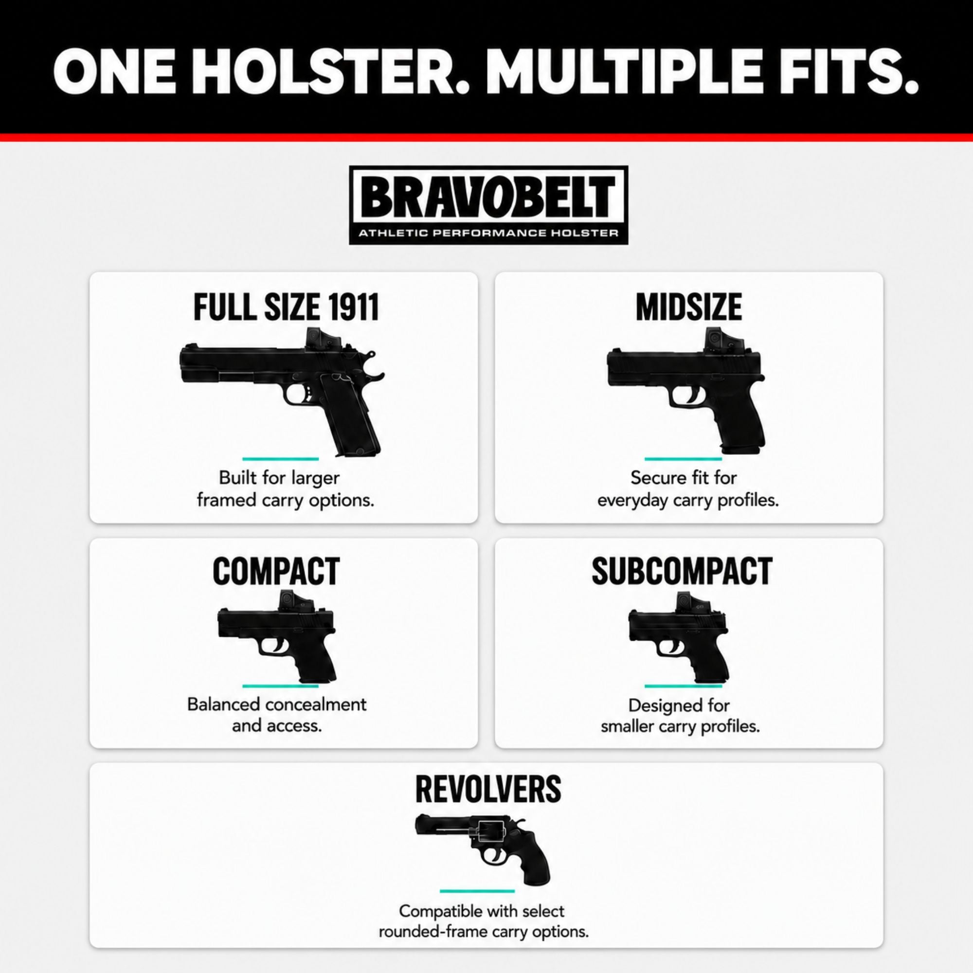 BravoBelt Belly Band Holster for Concealed Carry - Unisex - Grey Ghost
