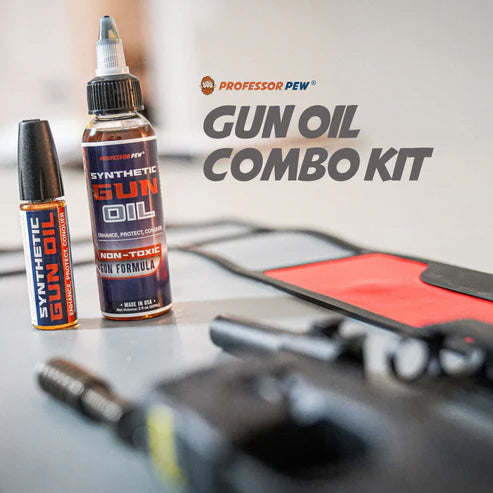 Professor Pew Gun Oil Combo Kit - 2 oz Bottle &amp; .5 oz Needle Oiler of Gun Lube