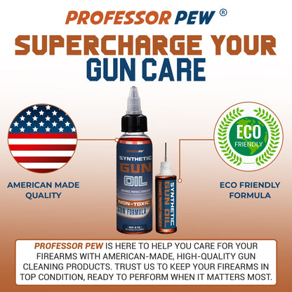 Professor Pew Gun Oil Combo Kit - 2 oz Bottle & .5 oz Needle Oiler of Gun Lube