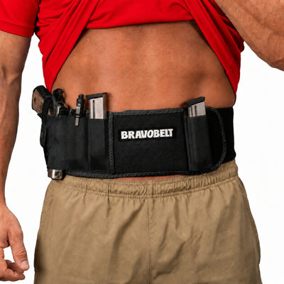 BravoBelt Belly Band Holster for Concealed Carry - Unisex - Black