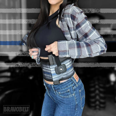 BravoBelt Belly Band Holster for Concealed Carry - Unisex  - Blue Line Edition