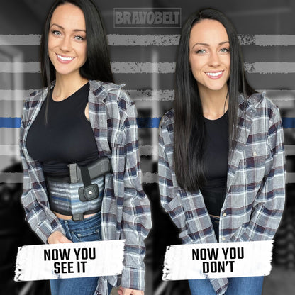 BravoBelt Belly Band Holster for Concealed Carry - Unisex  - Blue Line Edition