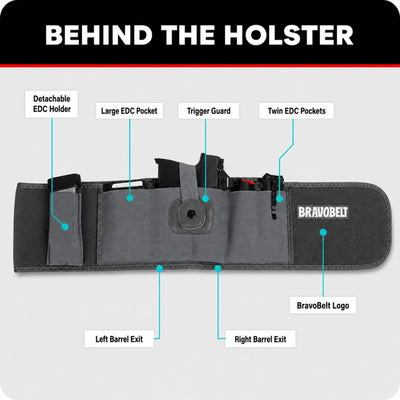 BravoBelt Belly Band Holster for Concealed Carry - Unisex - Grey Ghost