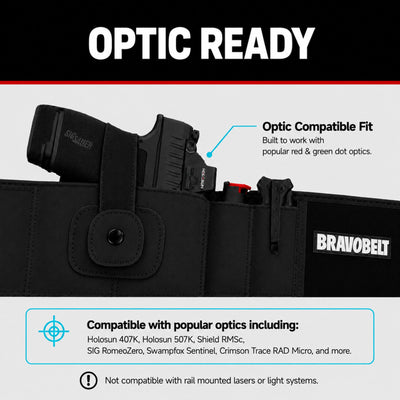 BravoBelt Belly Band Holster for Concealed Carry - Unisex - Black