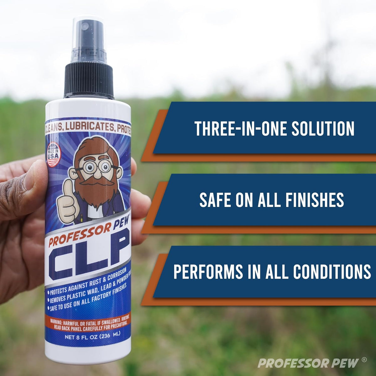 Professor Pew Gun Rust Remover – Clean, Lube, and Protect against Build-Up | Military Grade CLP Degreaser Oil for all Firearms