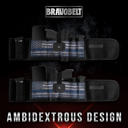BravoBelt Belly Band Holster for Concealed Carry - Unisex  - Blue Line Edition