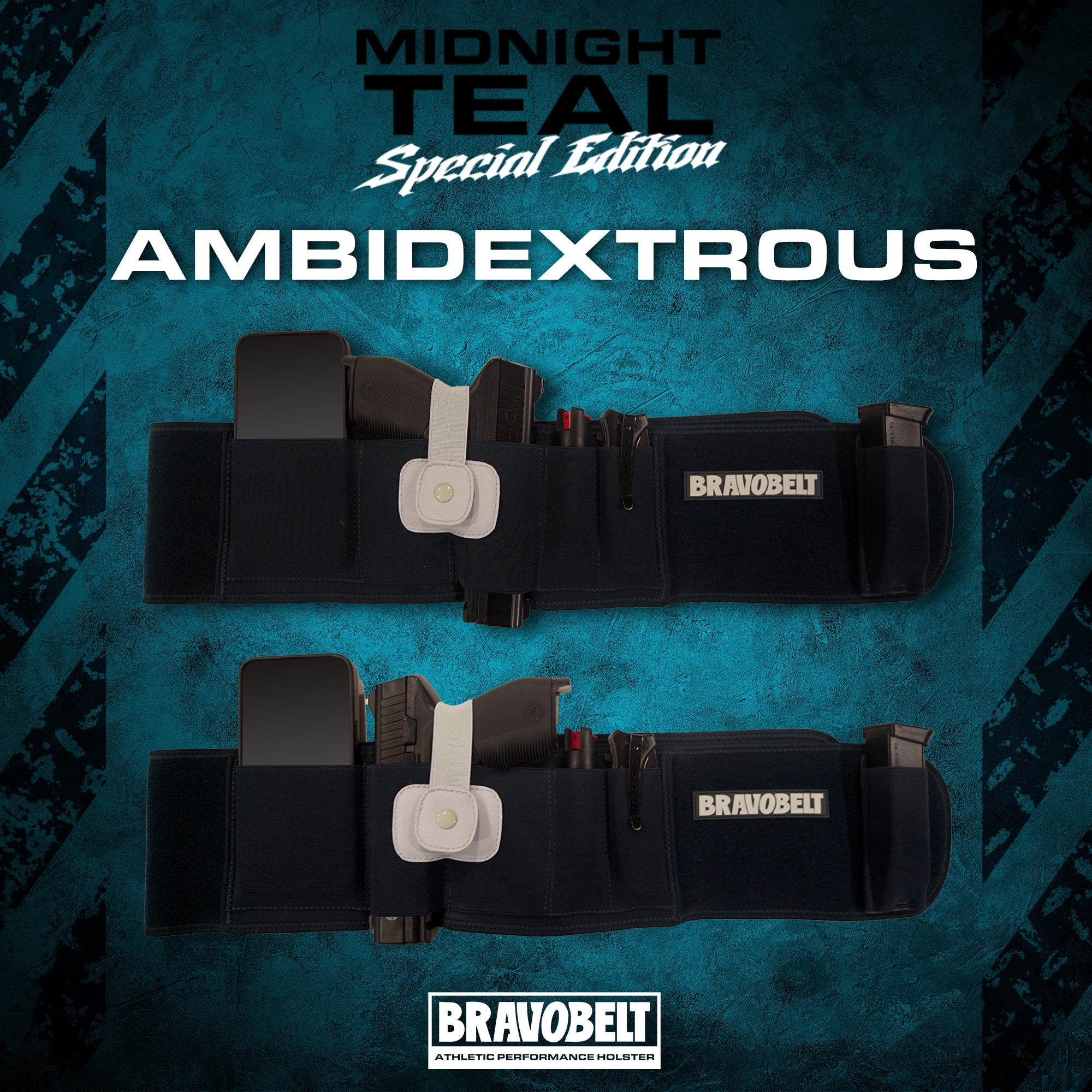 BravoBelt Belly Band Holster for Concealed Carry - Unisex  - Midnight Teal