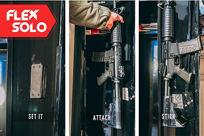 FlexSolo Gun Magnet Mount - Holds Up to 43 Pounds - Perfect for Cars, Gun Safes, Offices