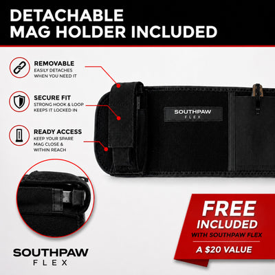 SouthPaw Flex Belly Band Holster for Left Hand Carry - Bundle with Mag Holder