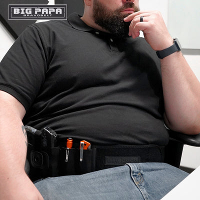 BravoBelt Big Papa Edition - Belly Band Holster for Big Guys -  Fits 55" to 65" Belly