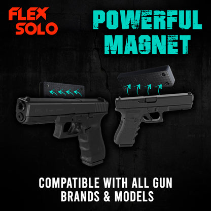 FlexSolo Gun Magnet Mount - Holds Up to 43 Pounds - Perfect for Cars, Gun Safes, Offices