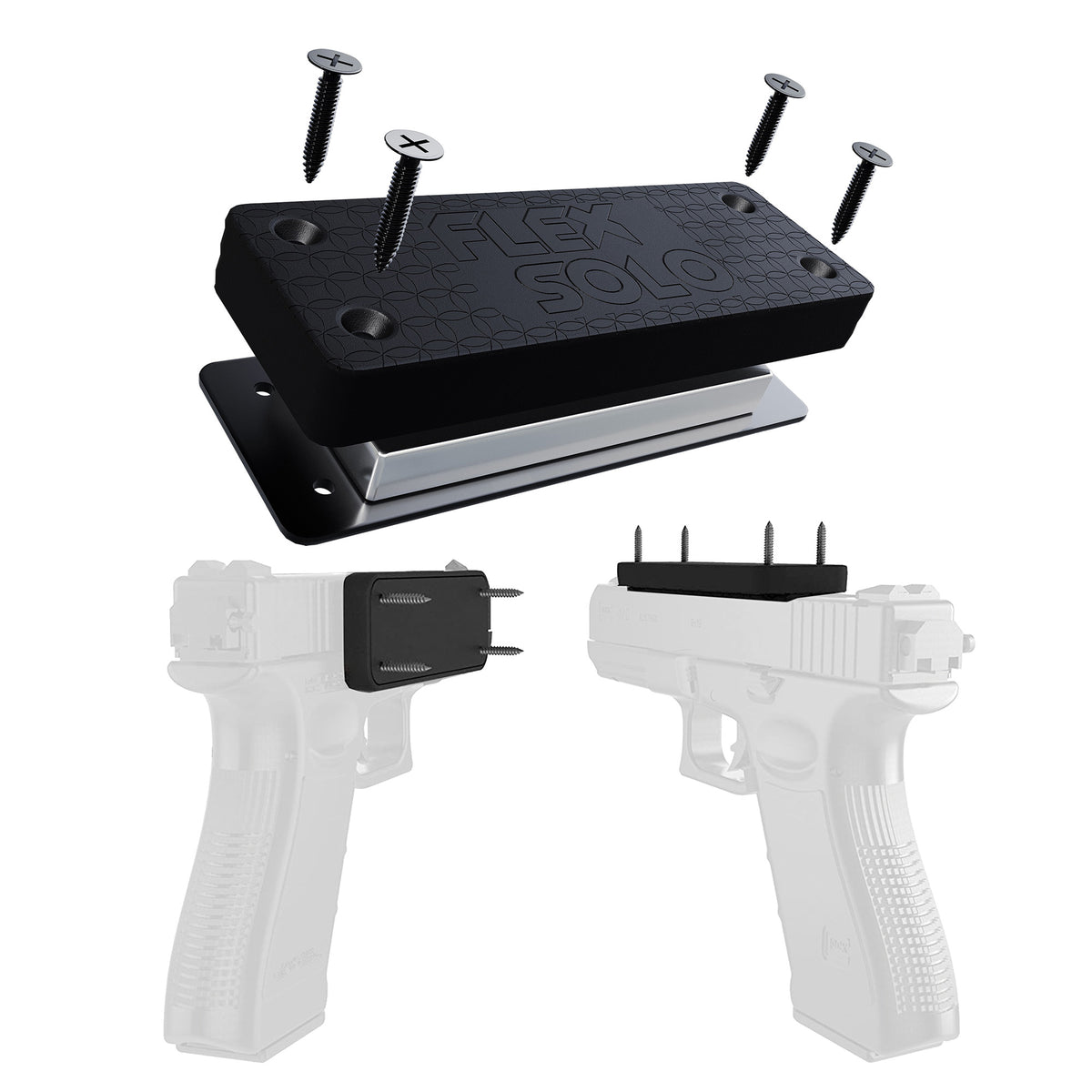 FlexSolo Gun Magnet Mount - Holds Up to 43 Pounds - Perfect for Cars, Gun Safes, Offices