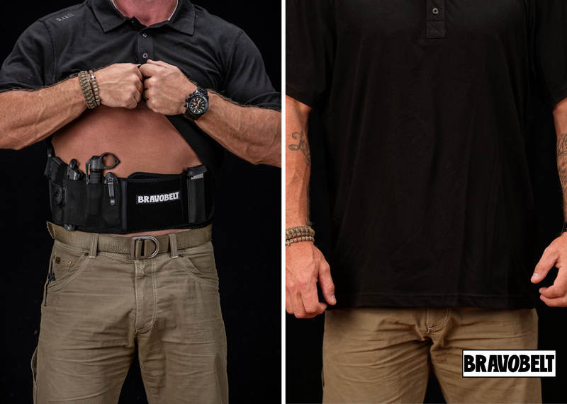 BravoBelt Belly Band Holster For Concealed Carry - Unisex - Black